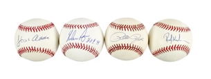 "Kings of Baseball" Lot of (4) Signed Baseballs: Rickey Henderson, Nolan Ryan, Pete Rose, & Hank Aaron